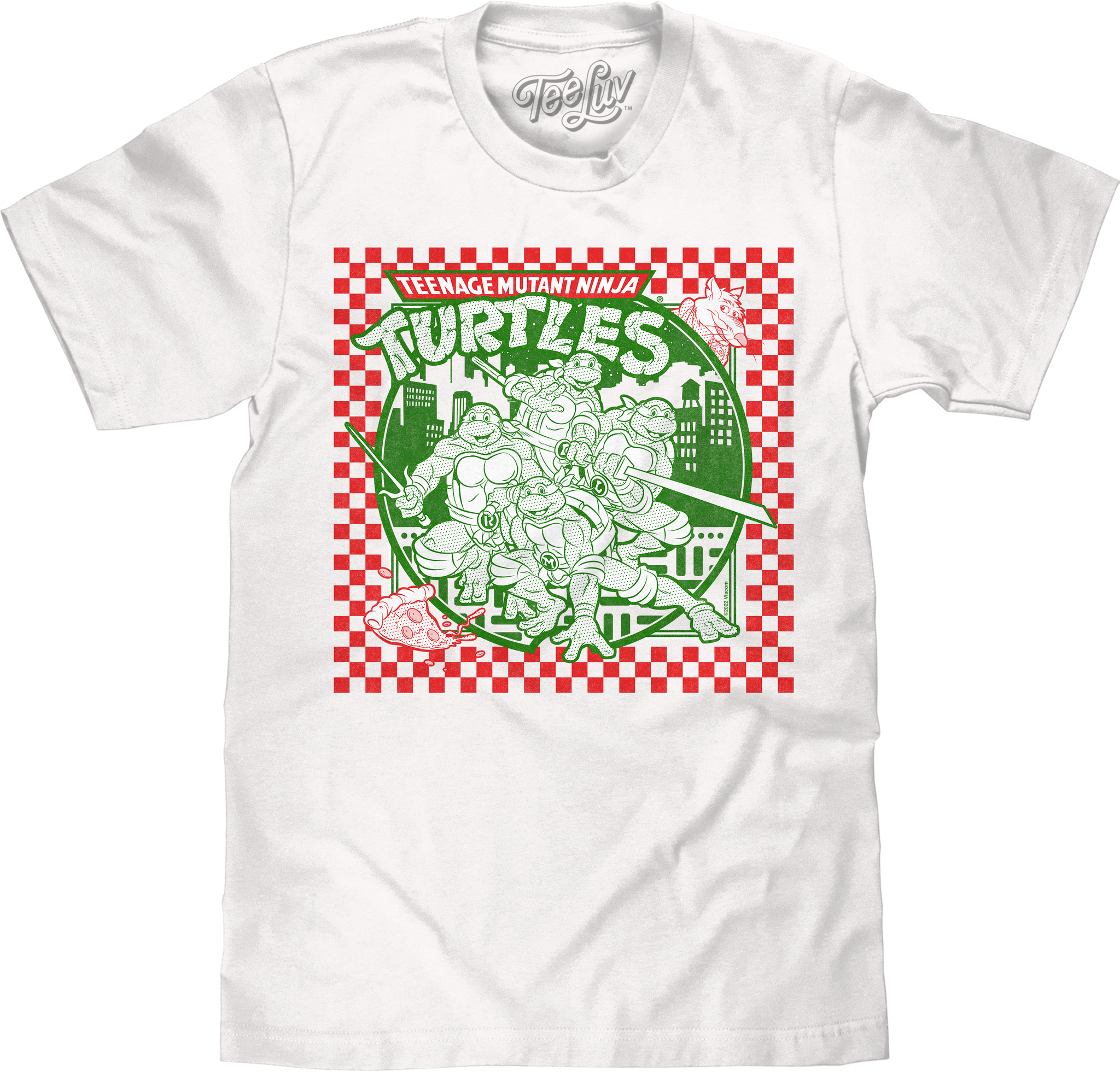 Teenage Mutant Ninja Turtles Pizza T-Shirt - White – Tee Luv