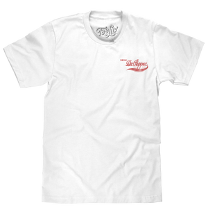 Faded Drink Dr Pepper Vintage Logo Front and Back Print T-Shirt - White