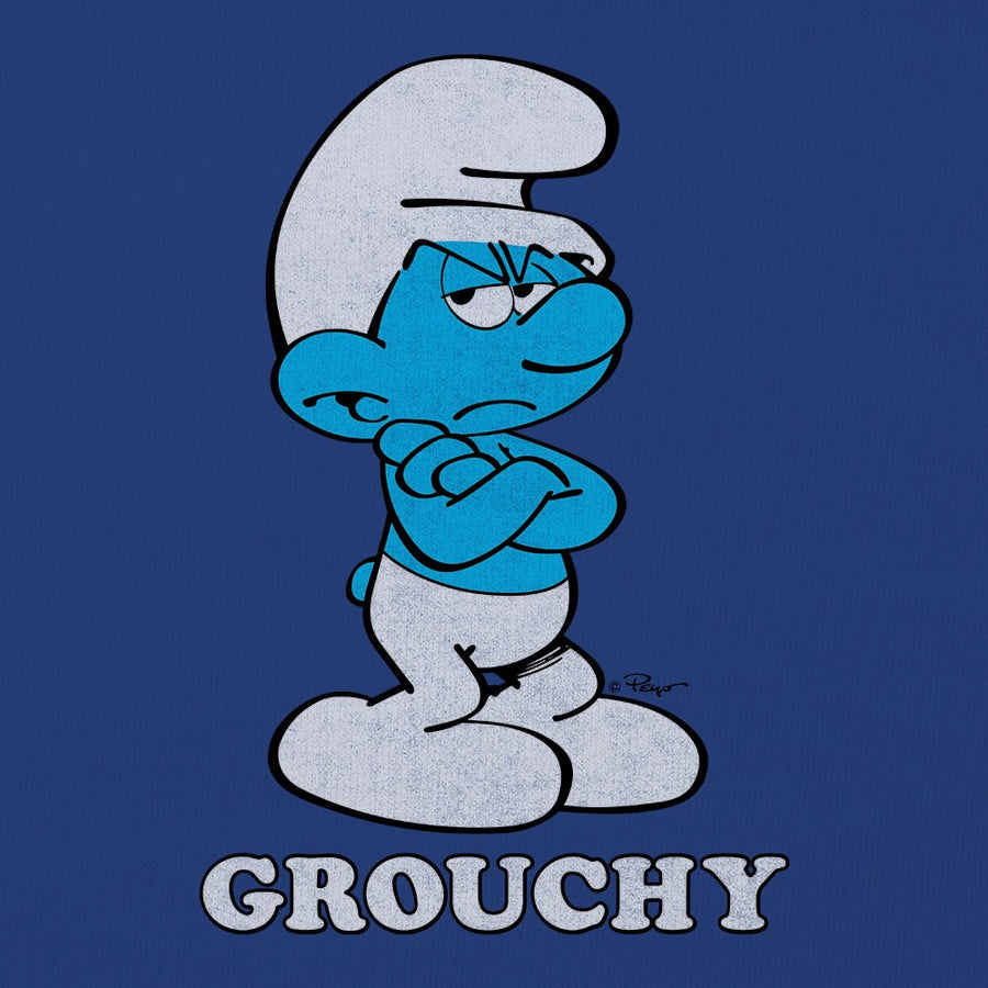 Retro Grouchy Smurf T-Shirt - Royal Blue
