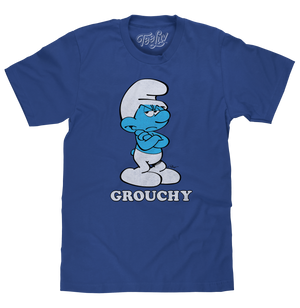 Retro Grouchy Smurf T-Shirt - Royal Blue