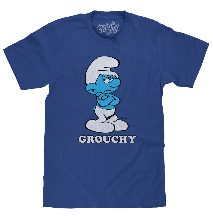Retro Grouchy Smurf T-Shirt - Royal Blue – Tee Luv