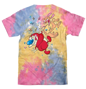 Ren & Stimpy Slap Tie Dye T-Shirt - Sherbert Tie Dye