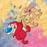 Ren & Stimpy Slap Tie Dye T-Shirt - Sherbert Tie Dye