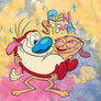 Ren & Stimpy Slap Tie Dye T-Shirt - Sherbert Tie Dye
