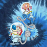 Ren & Stimpy Astronaut Tie Dye T-Shirt - Evening Sky Tie Dye