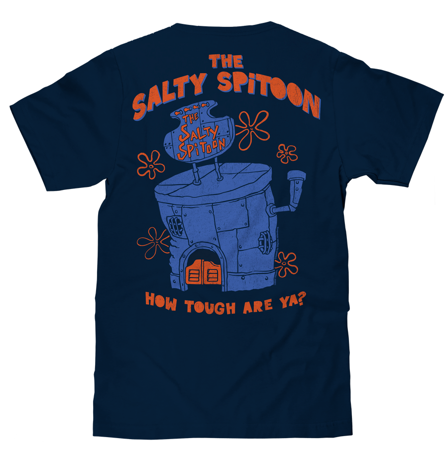 Spongebob Squarepants Salty Spitoon Front/Back - Navy Blue