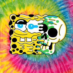 Spongebob Squarepants Cartoon Skull T-Shirt - Saturn Tie Dye