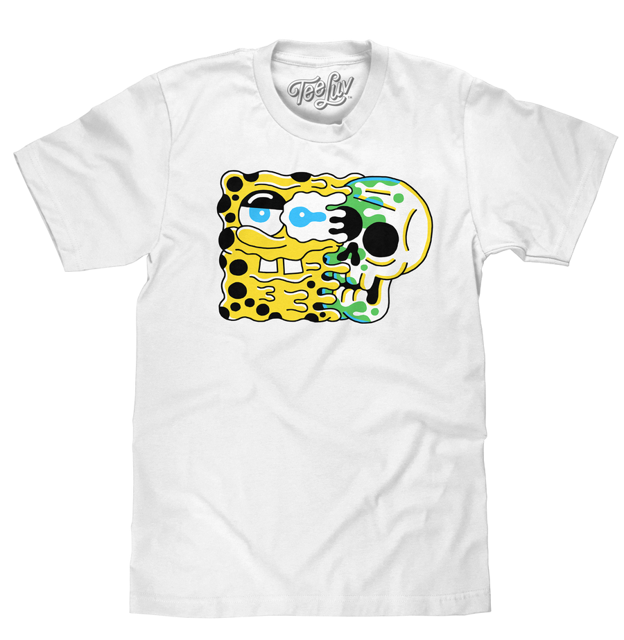 Spongebob Squarepants Cartoon Skull T-Shirt - White