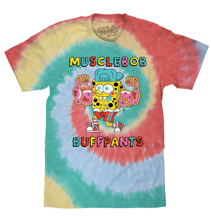 Musclebob Buffpants Spongebob Tie Dye T-Shirt - Gum Drop