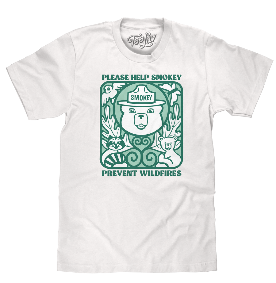 Smokey Bear Prevent Wildfires T-Shirt - White