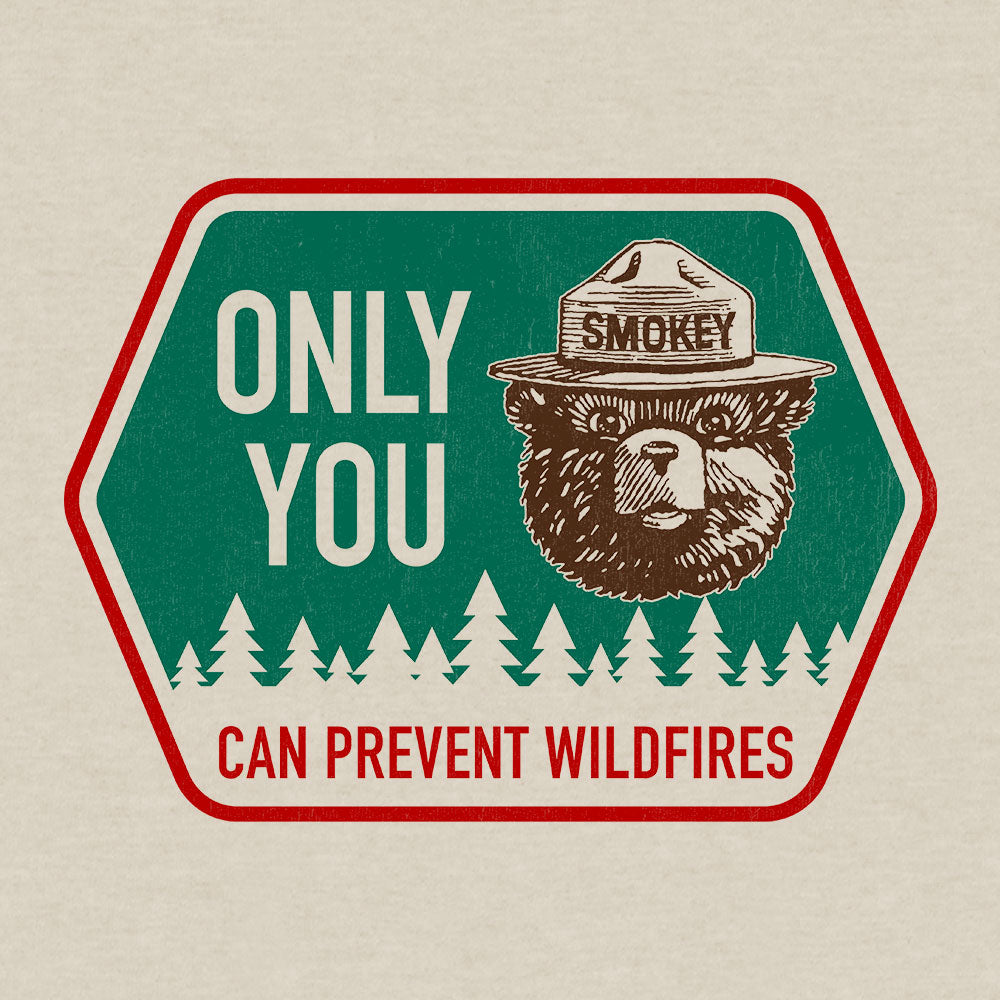 Retro Smokey Bear Only You Can Prevent Wildfires TShirt Oatmeal Hea
