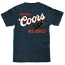 Original Coors Rodeo Cowboy Front and Back Print T-Shirt - Denim Black Heather